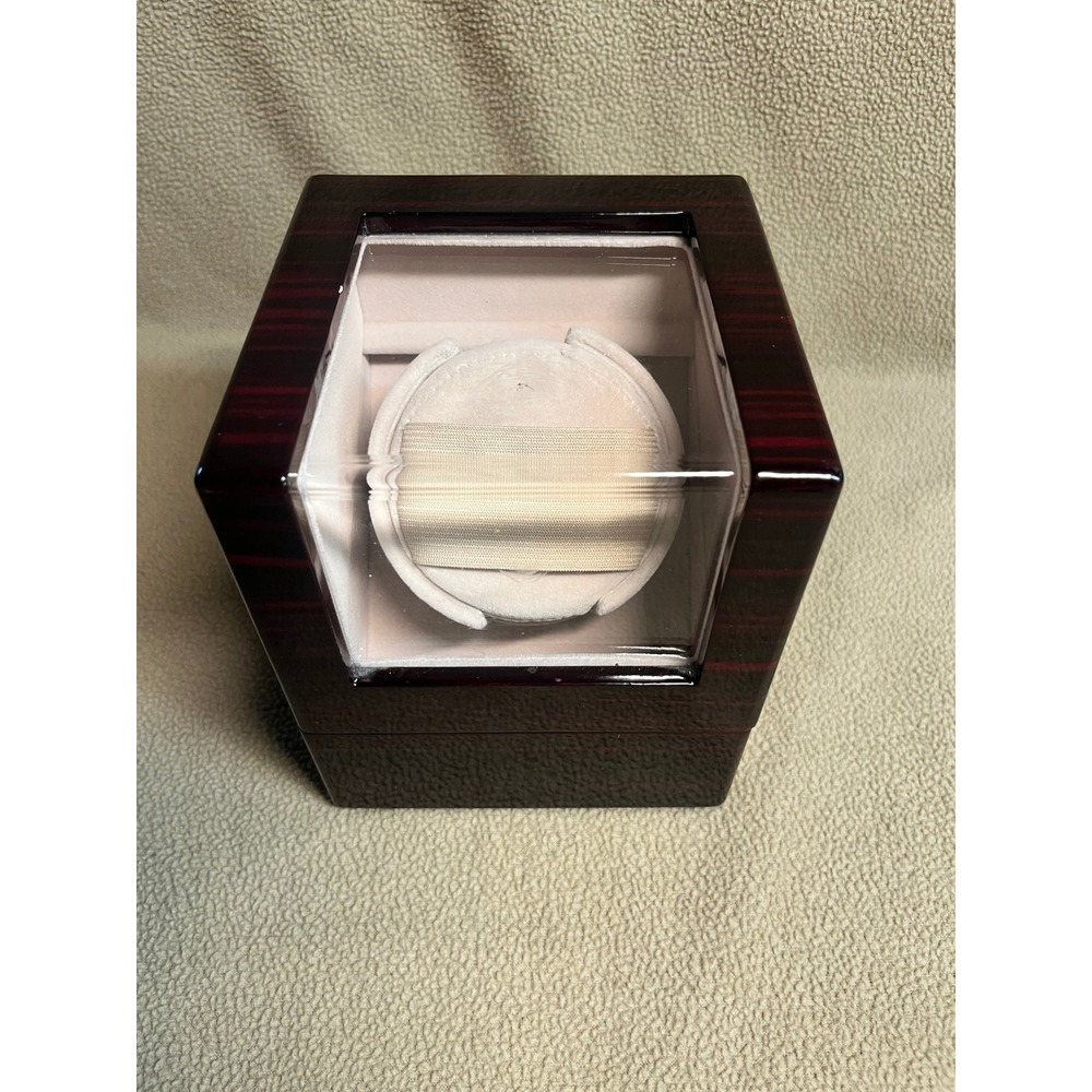 Chiyoda Single Automatic Watch Winder Mahogany Wood Gloss Finish Quiet Motor - Picture 9 of 16